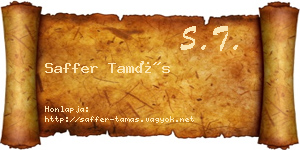 Saffer Tamás névjegykártya